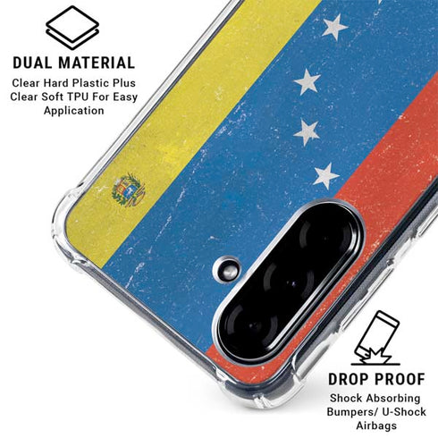 Venezuela Flag Distressed Galaxy A36 5G Clear Case